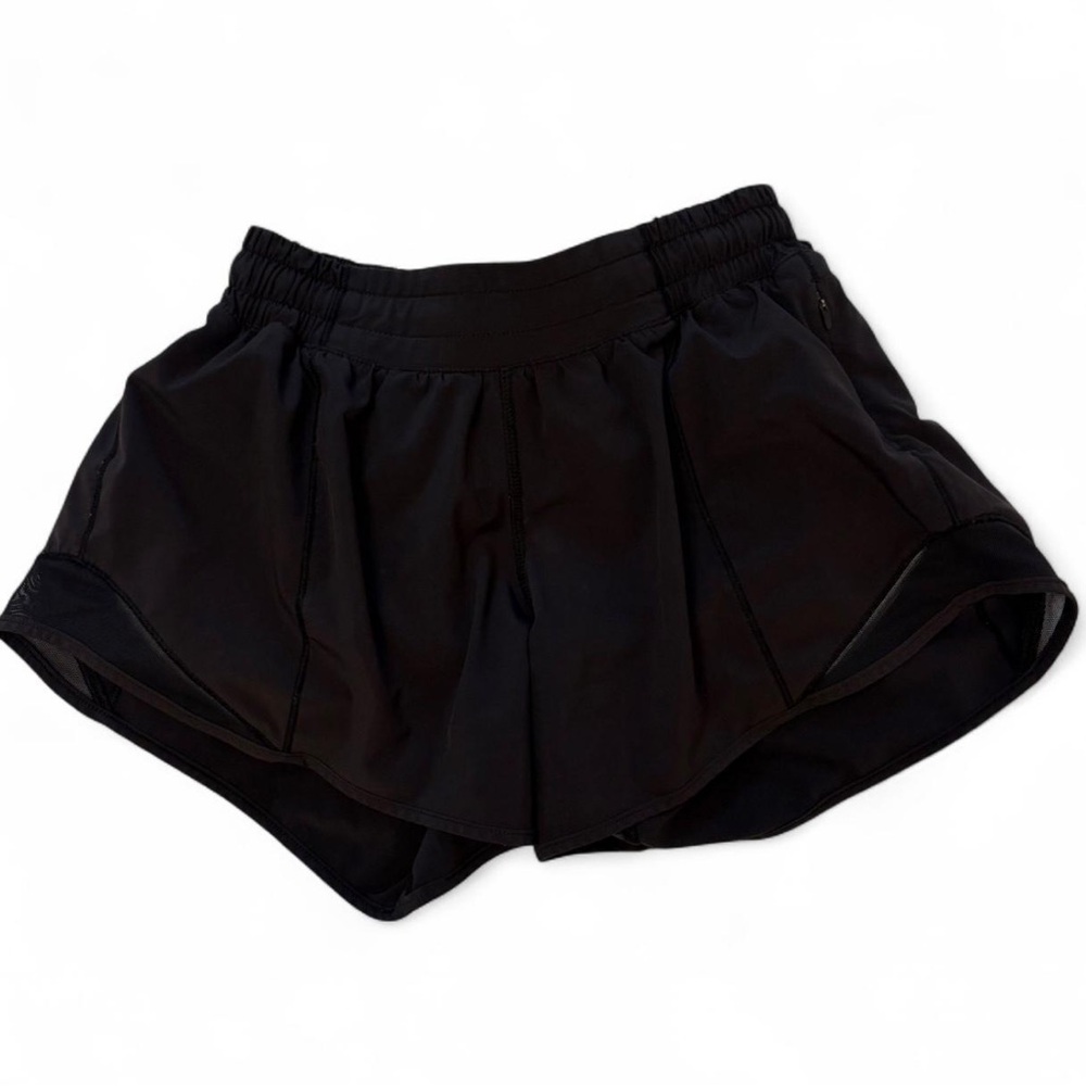 Black Lululemon Hotty Hot Lined Shorts